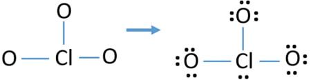 mark valence electrons on atoms in chlorate lews structure